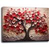 Printerland Quadro Moderno soggiorno ALBERO della VITA Rosso Rosa Astratto Quadri moderni da Parete XXL grande Stampa su tela Canvas Decorazione Murale muro Arredo Camera da letto Salone (7, 30x40 cm)