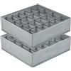 DIMJ Organizer Armadio - Set di 2 Organizer Cassetti Pieghevoli 48 Scomparti (2x24), 30 x 30 x 9 cm, Divisori per Cassetti in Non Tessuto, per Calzini, Vestiti, Biancheria Intima, Grigio Chiaro