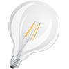 OSRAM Lamps Lampada LED, Globe 125, E27, 11 Watt, Trasparente, Bianco Caldo, 2700 Kelvin