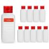 Octopus 10 x 100 ml bottiglie plastica di HDPE con tappo copertina apribile rosso