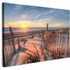 MuchoWow© Quadro Su Tela Grandi Dimensioni Quadri Moderni Soggiorno Stampa | 120x80 cm - Di Foto Decorazione Camera Letto Da Parete Con Cornice DipintiDuna - Alba - Spiaggia - Piante - Mare