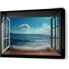 Panorama Poster Moderno di Design per Decorazioni Casa - Finestra Spiaggia 70x50 cm - Stampe di Design da Parete per Soggiorno - Camera da Letto e Cucina - Idea Regalo Originale