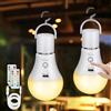 Kimjo E27 Lampadina Ricaricabile USB C Con Telecomando, 3 Colore, 2 Pezzi | Lampadina LED Batteria, Luminosità Regolabile, Senza Fili, Touch Control, Funzione Temporizzazione, Luci Di Emergenza