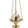 NKlaus incensiere con catena 15cm ciotola interna brucia incenso ottone decorazione oro nuovo 7587