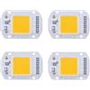 Starnearby Chip LED 50W AC 220V Alta Potenza COB Lampadina Chips per Lampada Faretto (4 pezzi Bianco caldo)