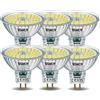 WSMCN GU5.3 MR16 LED Lampadine luce Bianco Freddo 6000K 6.5W equivalente a 60W alogena, 580LM Lampadina, AC/DC 12V Non-Dimmerabile, angolo del fascio di 120°, Faretti senza sfarfallio, pacco da 6