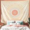 Generic Arazzo floreale con mandala da appendere alla parete, grazioso arazzo da parete in stile bohémien, per camera da letto, decorazione per soggiorno e ragazze