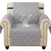 Ystyle Copripoltrona 1 Posto Con Braccioli Universale, Grigio Chiaro | Copridivani Trapuntato Con Tasche, Copridivano Antigraffio Gatto Cani, Copri Divano Salvadivano Antimacchia Antiscivolo
