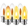LVWIT Lampadine a Fiamma B22, Lampadina LED 1W Equivalenti a 3W, 35 Lumen, Lampadine Fiamma Vintage B22 Luce Calda 1800K, Lampadina LED Filamento Candele C35 Stile Retrò, Non Dimmerabile,6 Pezzi