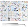 EUGENEKELLY 8 Fogli (212 pezzi) A4 Scrapbooking Adesivi Album Fotografico con Pince,Adesivi Nascita Album,Stickers Agenda Mesi,Stickers Bullet Journal, per Calendario, Scrapbook
