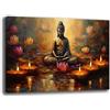 Printerland Quadro Moderno BUDDHA Candele Zen Quadri moderni Buddhismo Cucina Ristorante PUB su tela da Parete XXL grande Stampa su tela canvas Sala Pranzo Decorazione Murale muro Arredo (30x40 cm, 3)
