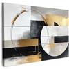 MuchoWow© Quadri Camera Da Letto Stampe Da Parete Quadro Su Tela Moderni | 60x40 cm - Decorazioni Murali Soggiorno Foto Quadretti Ingresso Casa Muro Astratto - Oro - Argento - Forme - Estetico