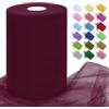 Uiopa Tulle Rosso Vino 15cm x 91m Rotolo Tulle Matrimonio Poliestere Tessuto Decorazione Nastro per Bomboniere, Matrimonio, Feste, Gonna Tutù, Artigianat