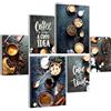 Novart Quadros Immagini di cucina Caffè - Nessuna Cornice Necessaria - Collage Moderno Nero - Cucina Sala da pranzo - N034263b