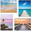 LuxHomeDecor Set 4 Quadri 40x30 cm - Stampa su Tela con telaio in legno - Paesaggi Marini - Mare e Tramonti Rilassanti