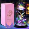 DEPAR Rosa eterna in vetro con luce rosa in vetro, lampada rosa in cupola di vetro, San Valentino, festa della mamma, regalo di compleanno, regalo d'amore romantico, regalo per donne