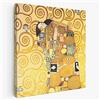 BKstuff - Quadro - Stampa su tela canvas - Gustav Klimt Donne da appendere Arredamento (30x30cm, Abbraccio, Gustav Klimt)