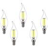 ZYUJIA 5 Confezioni Lampadine a Candela LED E14 6W(Equivalente a 60W) Lampadina a Filamento LED C35 Non Dimmerabile 600LM,Lampada a Candelabro a Risparmio Energetico Vintage Bianco Freddo 6500K