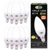 CLAR - Lampadine E14 8W, Effetto Fiamma, Equivalent 50W-80W, Luce Calda 3000ºK (Pack 10)