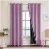 Ystyle Tende Oscuranti 100% Effetto Lino 2 Pezzi, 200x245cm, Tenda Oscurante da Interno con Occhielli, Tende per Interni Moderne per Camera da Letto e Soggiorno, Viola Chiaro