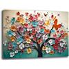 Printerland Quadro Moderno Camera da letto ALBERO della VITA Farfalle Astratto Quadri moderni soggiorno da Parete XXL grande Stampa su tela Canvas Decorazione Murale muro Arredo Salone (5, 30x40 cm)