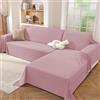 Ystyle Telo Copridivano Angolare 2 Pezzi, 200x300+200x340 CM, Rosa | Copri Divano a L Antimacchia Lavabile, Gran Foulard per Divano Traspirante, Copritutto per Divano Universale Antiscivolo