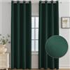 Ystyle Tende Oscuranti per Interni 2 Pezzi, 140x280 CM, Termiche Isolanti, Anti-Rumore, con Anelli, Tenda Moderna Per Camera da Letto e Soggiorno, Verde Scuro