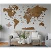 WoodLeo Mappamondo in legno (in italiano) - Decorazione murale in 3D - Dimensioni della mappa (M, L, XL) Idea regalo per ogni occasione - Arte da parete per la casa
