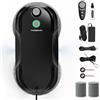 Tosima W5 Pro 6400 Pa Robot Lavavetri, Doppia Spruzzatura ad Ultrasuoni, Pulitore Automatico per Vetri, Telecomando, 20 Panni in Microfibra (nero)