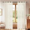 YSTELLAA Tende Per Interni In Voile 2 Pezzi, 140x225cm, Beige | Tende Pizzo Macrame Eleganti, Curtains Con Occhielli Bianche Per Soggiorno E Camera Da Letto Moderne Luminoso