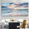 PEWFBS Grande stampa su tela con paesaggio marino al tramonto sull'oceano, decorazione murale nautica costiera per soggiorno, opera d'arte contemporanea 50x100 cm, senza cornice