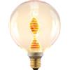 Suprema, Lampadina LED Decorativa Forma Globo Con Effetto Luce DNA Illuminato, Attacco E27, 130 Lm, 220-240V, Luce Calda 1800K, Potenza 3,5W, Dimensioni 125x164 Mm, Non Dimmerabile (Ambra)