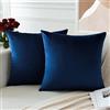 Generic Federe per cuscini decorativi 40,6 x 40,6 cm, in velluto morbido, federe quadrate per cuscini per divano, letto, divano, auto, decorazione per la casa, set di 2, colore blu scuro