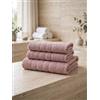 GX GARGIX Set Asciugamani Bagno 3 Pezzi in Spugna 100% Cotone - Morbidi, Assorbenti e Resistenti - Set Viso, Ospite e Telo Bagno - Ideale per Casa, Bagno e Regalo