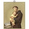 F.LLI BONELLA Fratelli Bonella | Quadro Sacro raffigurante Sant'Antonio su legno MDF di pioppo 8mm con Mosaico in lamina dorata formato 18x24 cm | Made in Italy