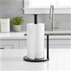 Generic Porta asciugamani in carta - Dispenser premium per rotoli da cucina in acciaio inossidabile, organizer da banco con base pesante per stabilità, design elegante e resistente Nero