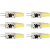 Fdit Lampadina LED COB Dimmerabile G4 a Risparmio Energetico per Lampada da Tavolo a Parete a Soffitto 6 Pezzi 500Lm 220V Home Office Spazio Commerciale (Bianco Freddo)