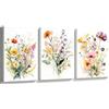 PIGPIGFLY Set di 3 Quadri Decorativi su Tela 30x40cm - Con Cornice in Legno, Quadri Moderni da Parete per Soggiorno, Camera da Letto o Cucina