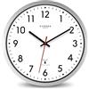 Cander Berlin MNU 3030 - Orologio da parete radiocontrollato in alluminio senza ticchettio, diametro: 30,5 cm, colore bianco