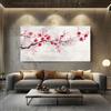 ZORYAN Quadro Moderno Camera da Letto Fiore Senza Cornice 70x140 cm | di Ciliegio Giapponese Decorazione Murale Ramo Dipinto a Inchiostro Stampa su Tela Fioritura Primaverile per Soggiorno