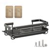 Dulynva Organizer per Lavello, Porta Spugne Lavello Cucina, Organizer per Lavello Sospeso, con Porta Strofinacci e Due Ganci, Vassoio Raccogligocce Rimovibile, Nero
