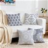 Generic Set di 4 federe decorative per cuscini da tiro, grigie e bianche, moderne, semplici, quadrate, copricuscino 18 x 18 pollici (45,7 x 45,7 cm) per soggiorno, divano, letto, decorazione casa boho