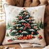 kitphoenix Cuscino per Punto Croce Natale Kit da Ricamare 45x45cm Prestampato Set Fai da Te con Ago e Filo da Ricamo