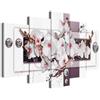 B&D XXL - Quadri Moderni Camera da Letto Grandi, Fiori Astratto, 150x75 cm | Chiodi Inclusi, 5 Pezzi, Quadro Moderno, Componibili, Decorazione da Parete, Resistenti Allo Sbiadimento, Produzione Europea