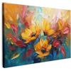 MuchoWow© Stampa Su Tela Decorazioni Pareti Canvas Grandi Dimensioni Quadri | 90x60 cm - Con Cornice Moderni Quadro Soggiorno Foto Camera Da LettoFiori - Dalia - Arte - Arancio - Acquerello