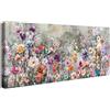 HALFLEMART Stampa su tela con cornice Vintage Colorato Cento Fiori Pittura Quadri su tela Eustoma Peonia Phalaenopsis Farfalle Quadri Moderni Poster Stampe da Parete Soggiorno Camera da Letto 50x120cm