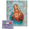 F.LLI BONELLA FRATELLI BONELLA - Quadro Cuore Immacolato di Maria Sagomato Vintage - Legno di Pioppo Spessore 8mm - Quadro Religioso per Camera Da Letto 19x24 cm - Made in Italy