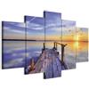 B&D XXL - Quadri Moderni per Soggiorno Grandi, Mare Paesaggio, 225x112 cm | Chiodi Inclusi, 5 Pezzi, Quadro Moderno, Componibili, Stampe da Parete, Natura, Produzione Europea, Spiaggia