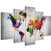 murando - Quadri Moderni Soggiorno Grandi, Mappamondo Colorato, 200x100 cm | Chiodi Inclusi, 5 Pezzi, Quadro Moderno, Stampa su Tela, Componibili, Resistenti Allo Sbiadimento, Produzione Europea