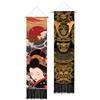 PLIGREAT Confezione da 2 arazzi da parete con danzatore samurai in stile giapponese, verticali, da appendere alla parete con nappe, arazzo lungo decorativo ed estetico per camera da letto, soggiorno